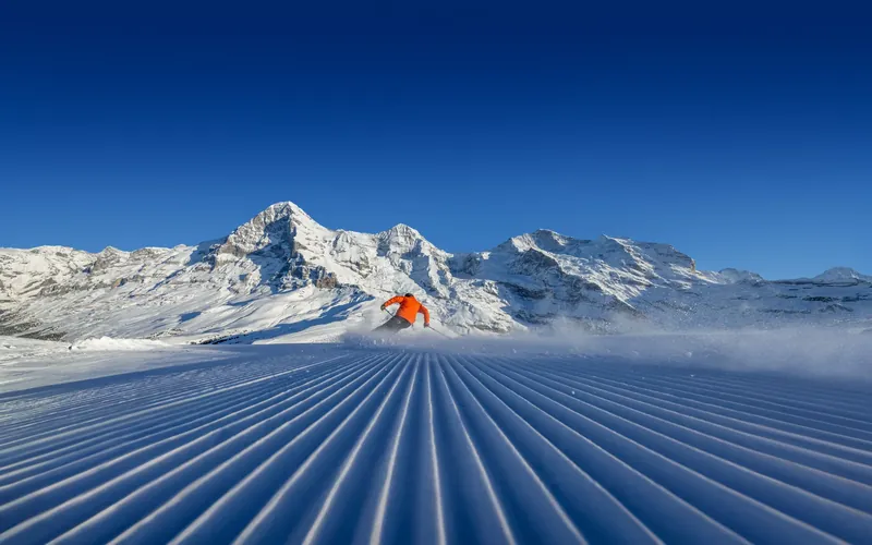 February in the Lauterbrunnen valley: prime snow